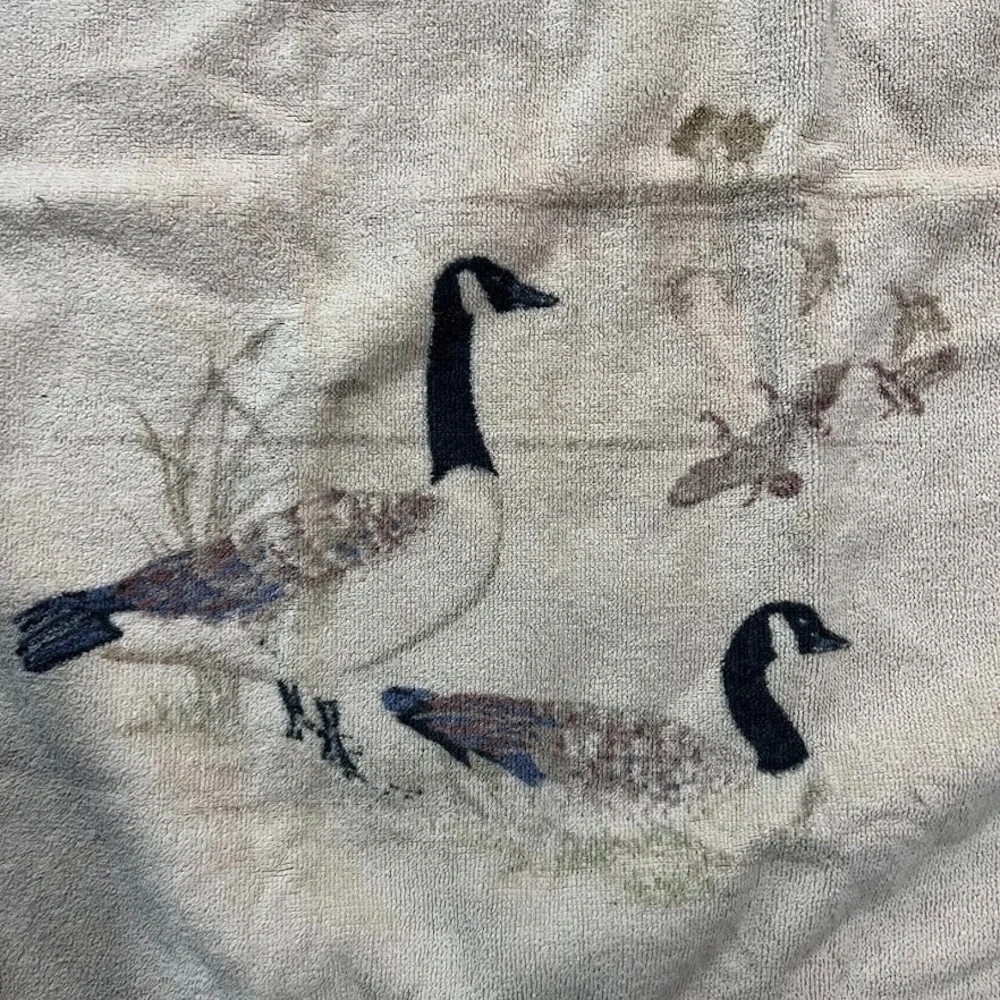 Vintage Utica Canadian Goose Towel Set 3 Pc Bath Hand Washcloth‎ 80s Retro Cabin